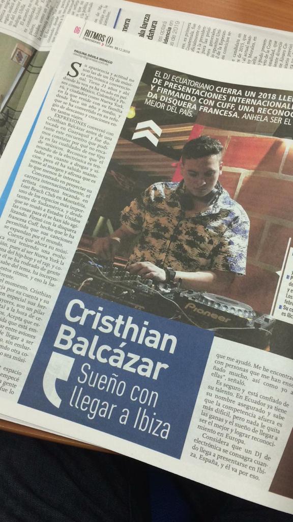 El Expreso newspaper print feature: Cristhian Balcazar — Sueño con llegar a Ibiza