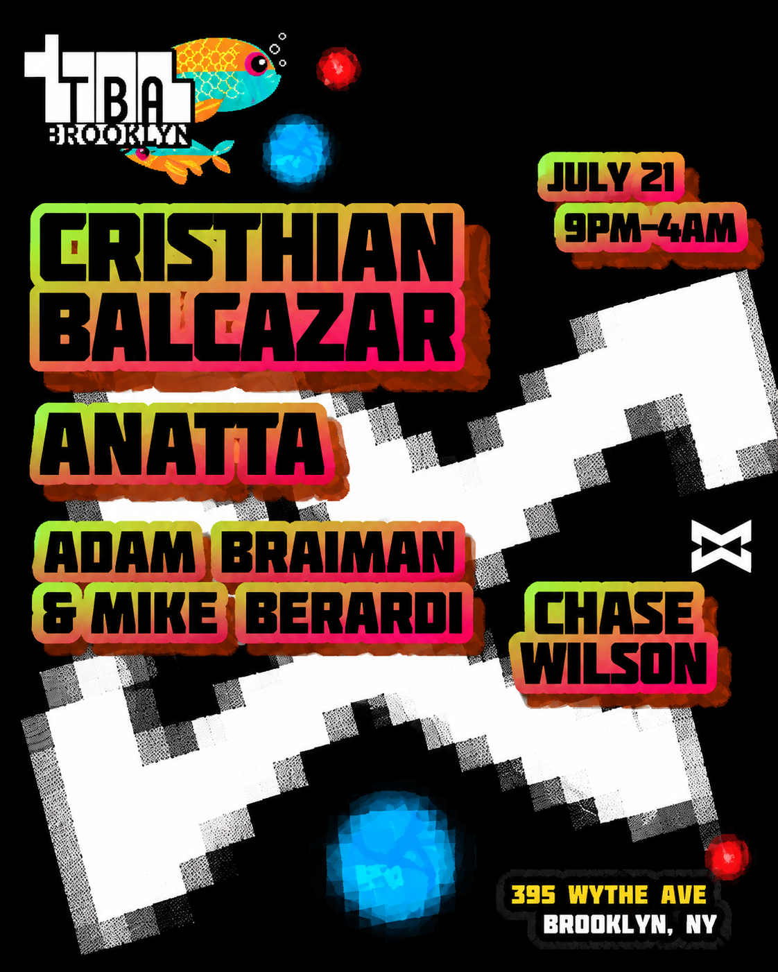 Cristhian Balcazar headlining TBA Brooklyn on July 21 with Anatta, Adam Braiman, Mike Berardi and Chase Wilson