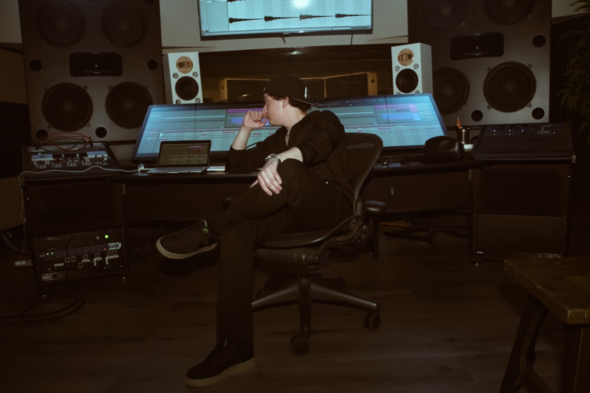 Cristhian Balcazar in the studio