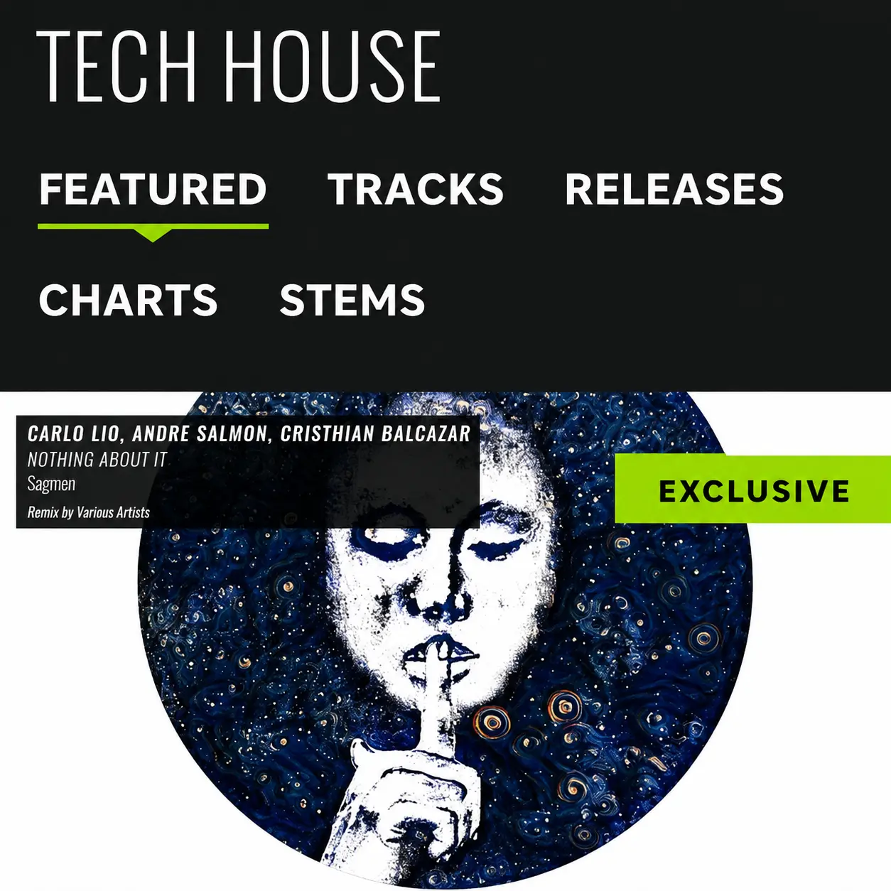 Beatport Tech House featured release Nothing About It by Carlo Lio, Andre Salmon and Cristhian Balcazar