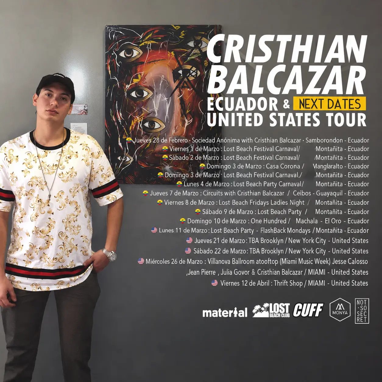 Cristhian Balcazar Ecuador and United States Tour next dates flyer