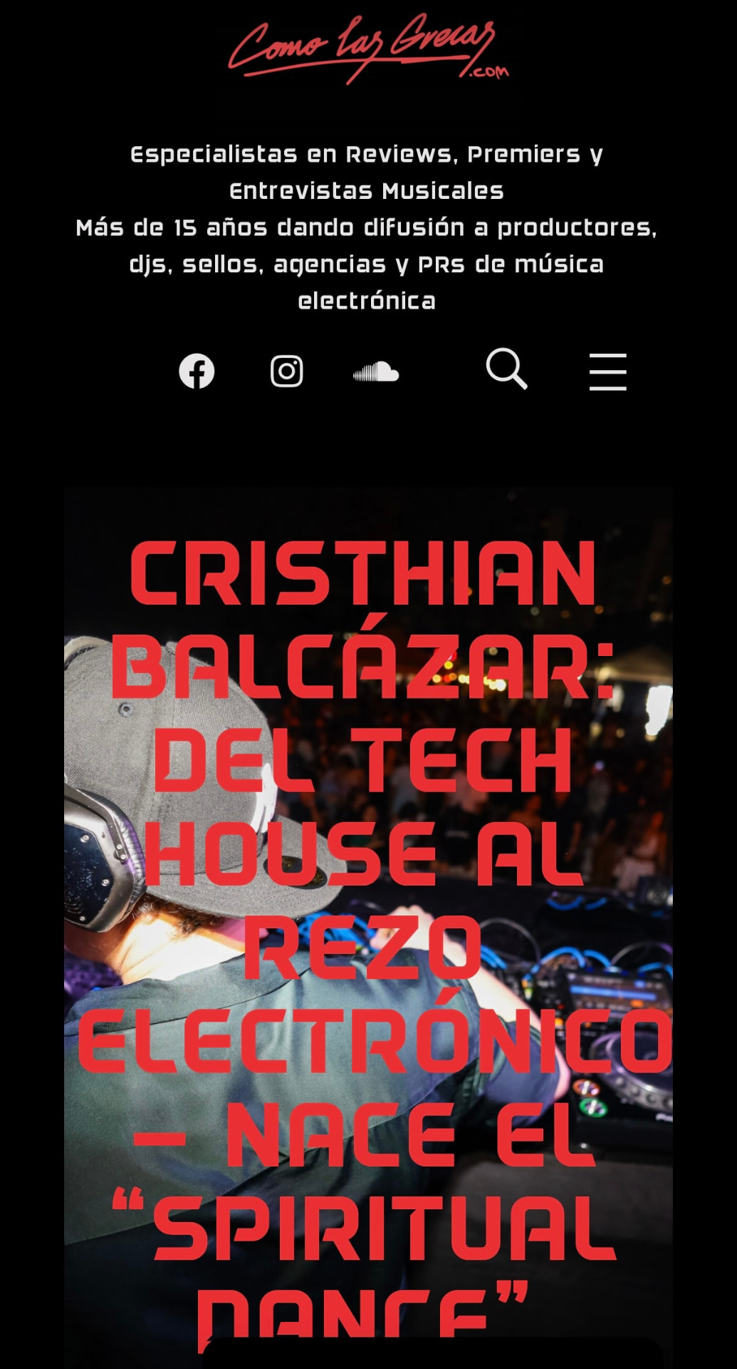 Como Las Grecas feature: Cristhian Balcazar, del tech house al rezo electrónico